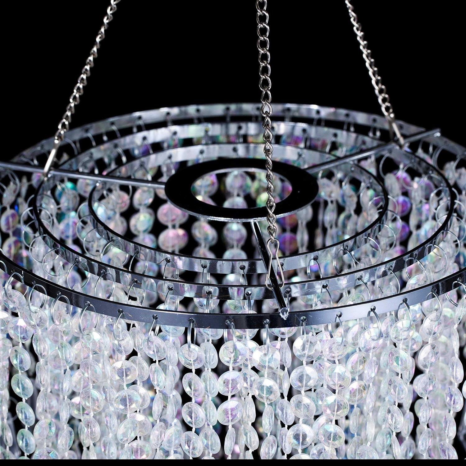 Sparkling Iridescent Beaded Chandeliers 8.6 inches Diameter for Wedding Centerpiece Living Room Bedroom Event Party - Image 5