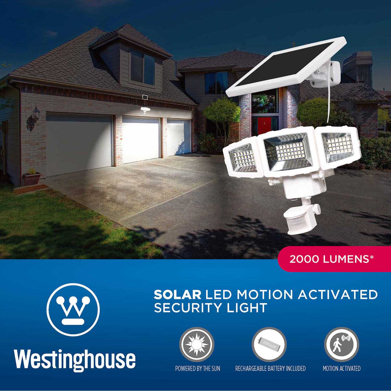 Westinghouse 2000 Lumen Solar Motion Activated Security Light - Image 3