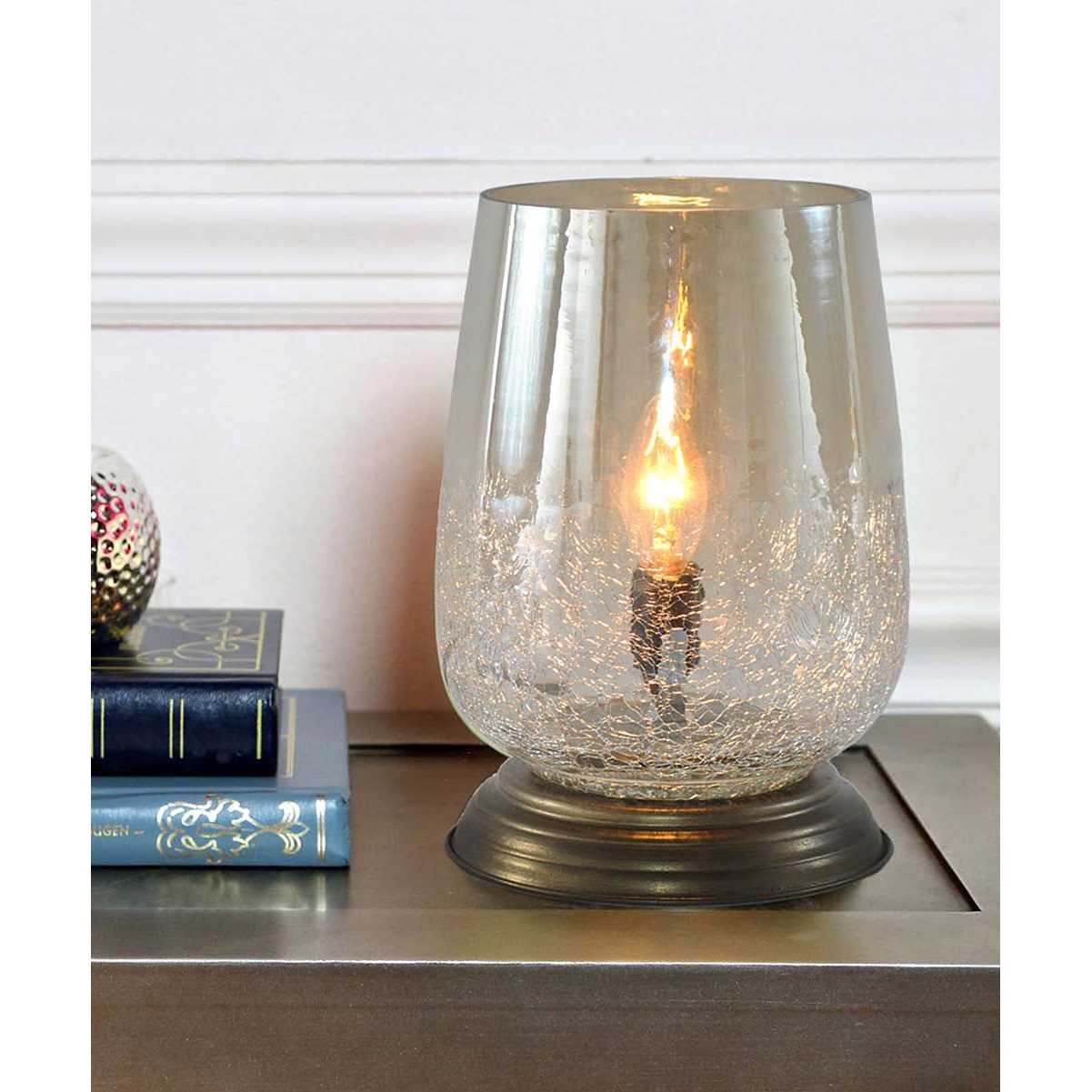 River of Goods 7.9 in. Metallic Smoke Bordeaux Handblown Glass Table Lamp - Image 4