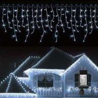 TuoPuLife Icicle Lights Outdoor 32.8ft 400 LED Icicle Christmas Lights with Timer