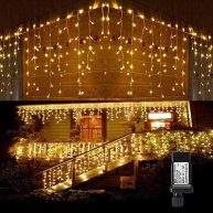 TuoPuLife Icicle Lights Outdoor 32.8ft 400 LED Icicle Christmas Lights with Timer