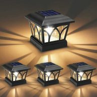 VOLISUN Solar Post Cap Lights Outdoor Edison LED Bulbs