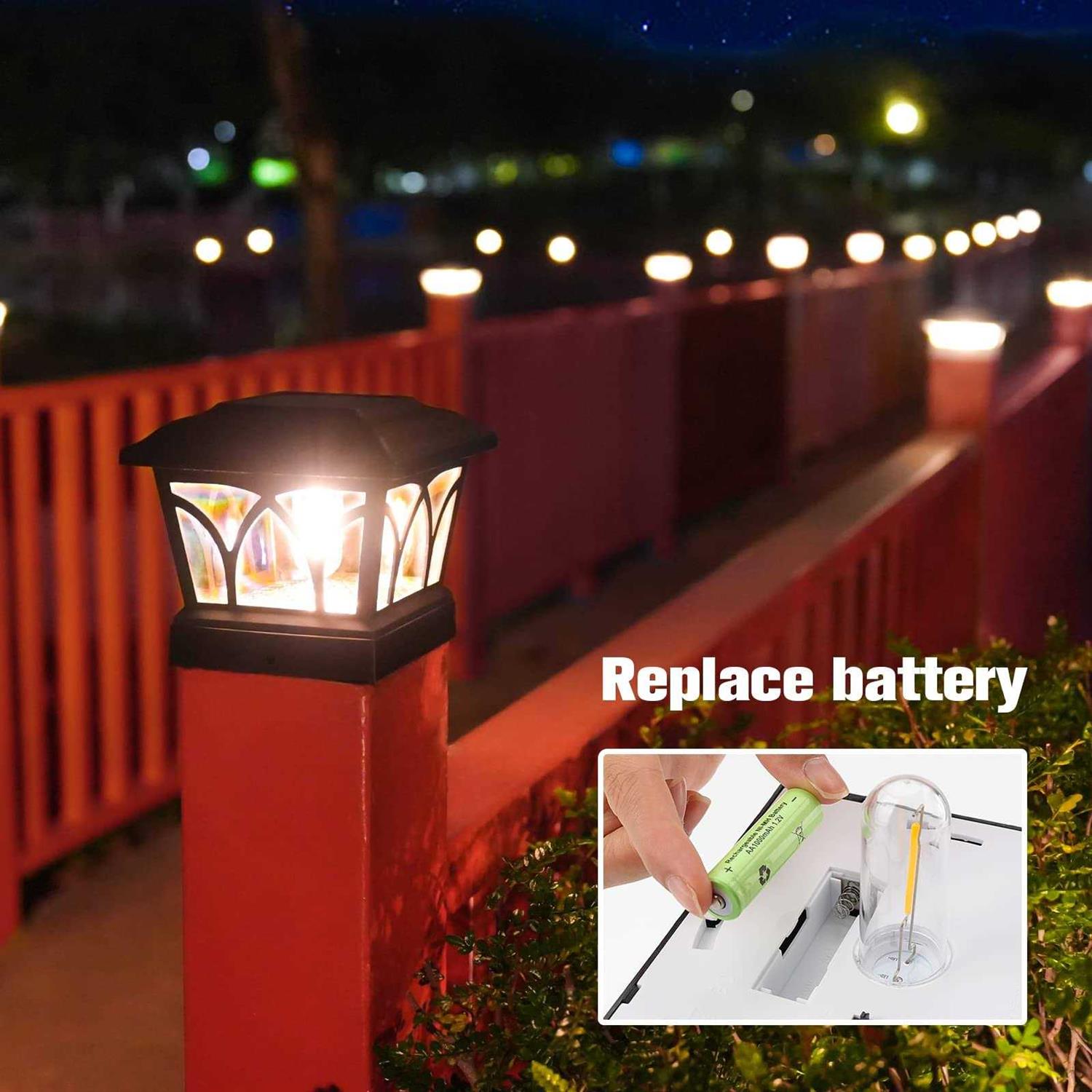 VOLISUN Solar Post Cap Lights Outdoor Edison LED Bulbs - Image 2