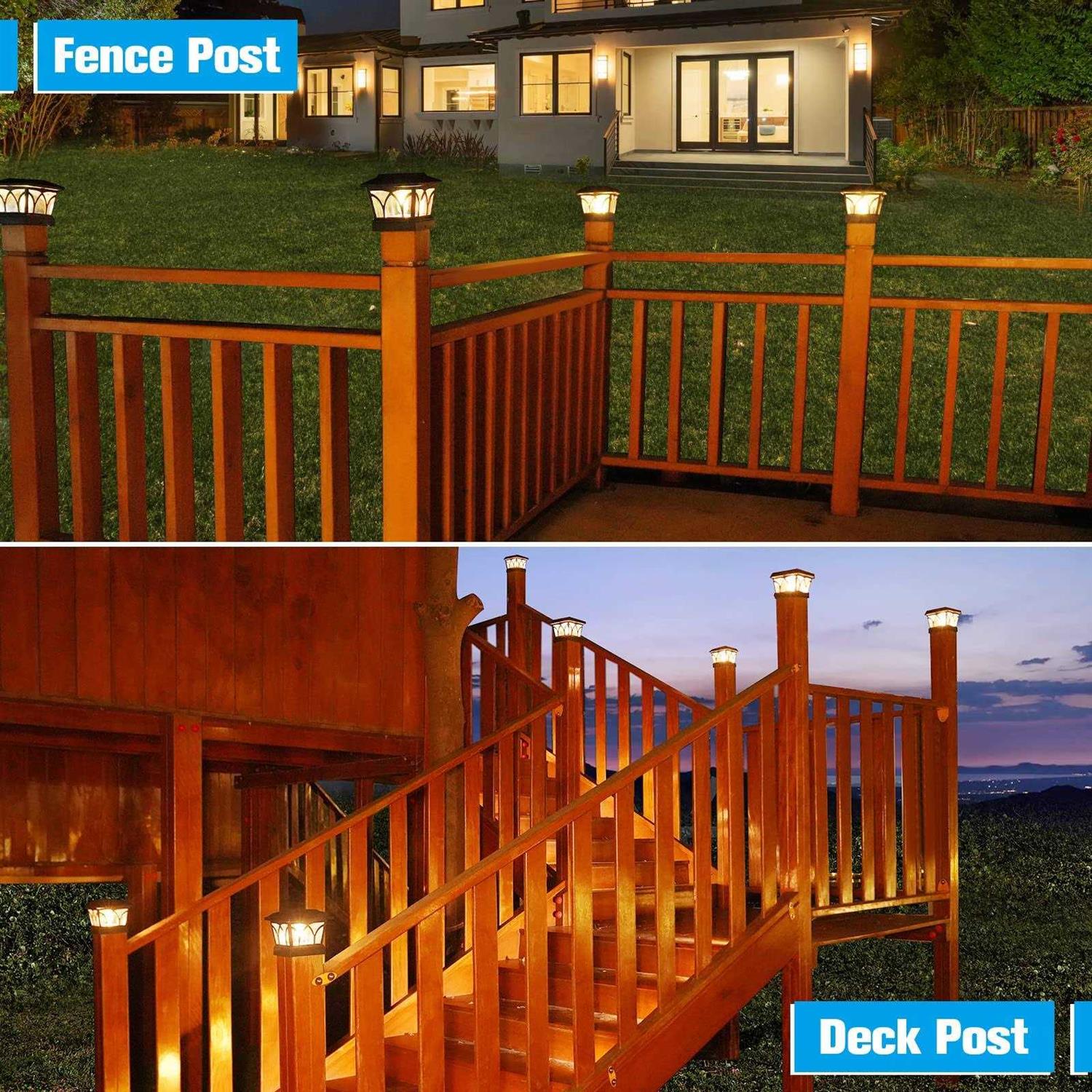 VOLISUN Solar Post Cap Lights Outdoor Edison LED Bulbs - Image 3