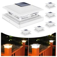 VOLISUN Solar Post Cap Lights Outdoor Post Light for White/Black 4×4 Vinyl Fence Deck