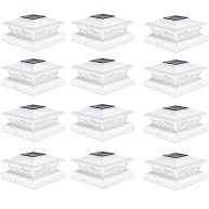 VOLISUN Solar Post Cap Lights Outdoor Post Light for White/Black 4×4 Vinyl Fence Deck