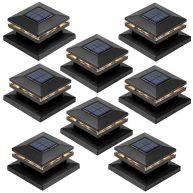 Viewsun 8 Pack Solar Post Lights Outdoor Fence Post Cap Light Solar Powered Caps for Deck