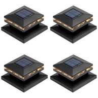 Viewsun 8 Pack Solar Post Lights Outdoor Fence Post Cap Light Solar Powered Caps for Deck