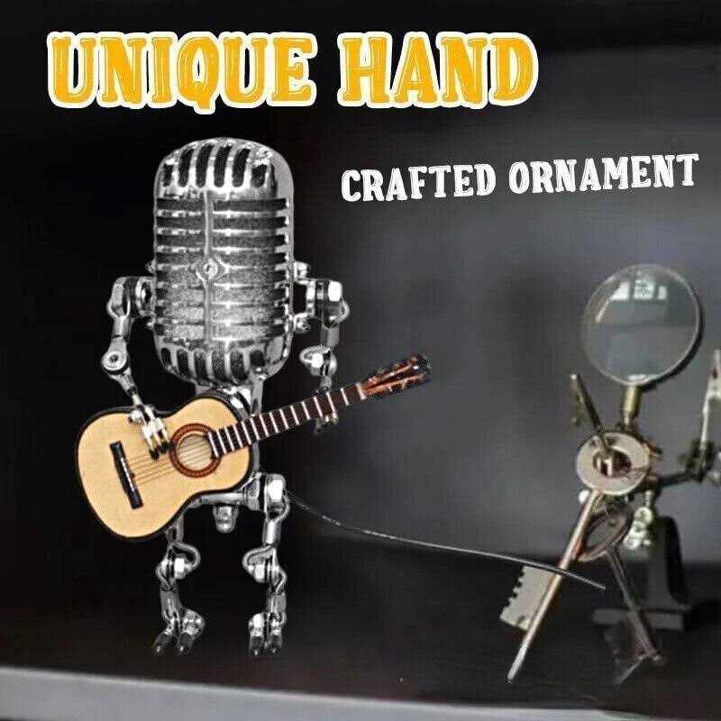 Vintage Microphone Guitar Robot Table Lamp - Image 2