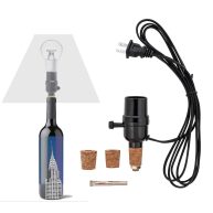 Vino Light Bottle lamp kit, with 9mm Glass Drill bit, Works with Wine Bottle or Any Other Glass Liquor Bottles