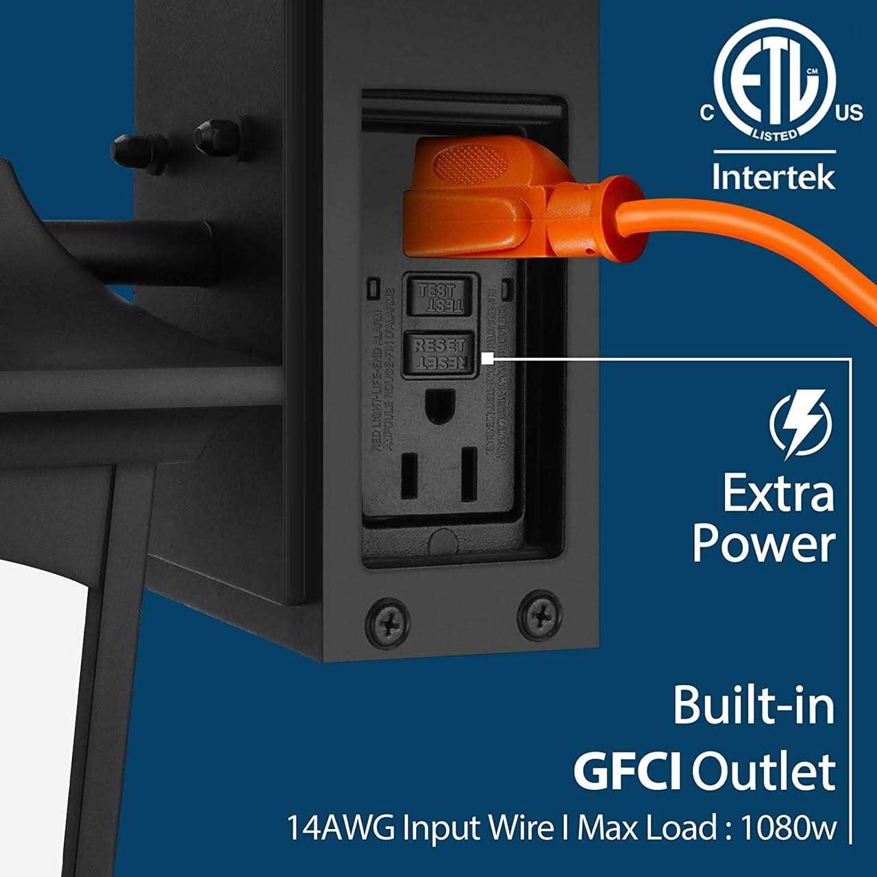 Vdkk Outdoor Lights with Outlet 3 Lighting Modes Motion Sensor Porch Light - Image 2