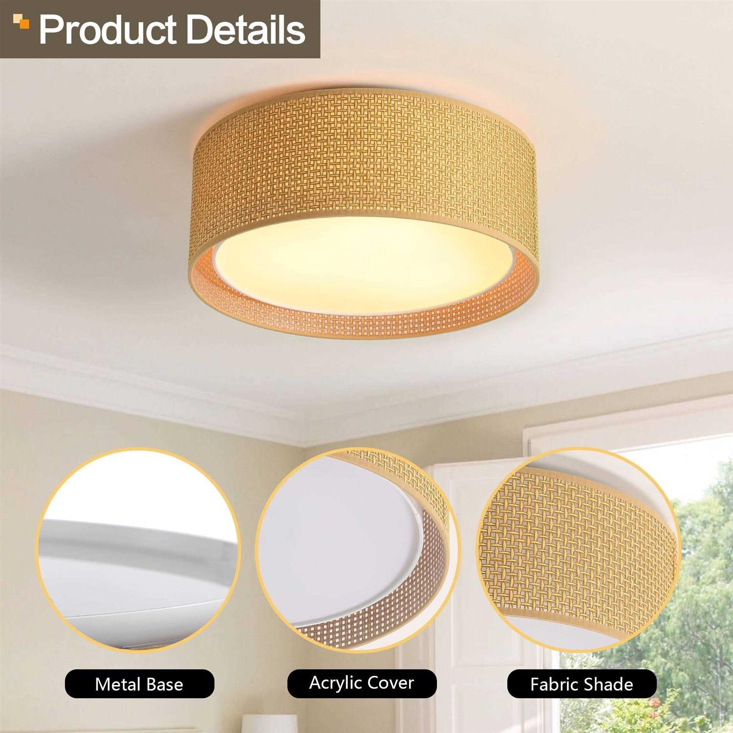 Wingbo 16-in 3-Light Flush Mount Light 15.7 inch - Image 2