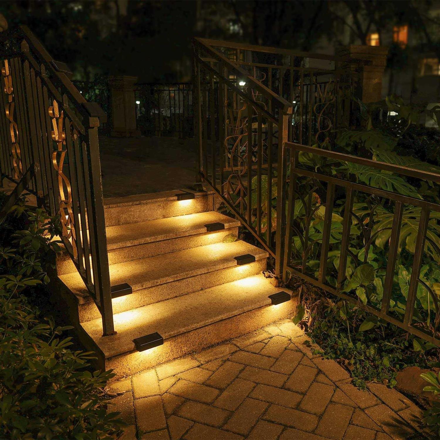VOLISUN Solar Deck Lights ,7 Colors&Warm White outdoor 4-pack Waterproof Led color glow Solar Lights for Step,Fence,Railing,Wall,Stairs - Image 2