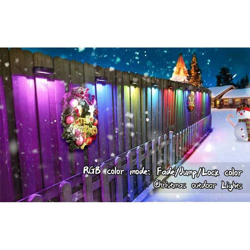 VOLISUN Solar Deck Lights ,7 Colors&Warm White outdoor 4-pack Waterproof Led color glow Solar Lights for Step,Fence,Railing,Wall,Stairs - Image 2