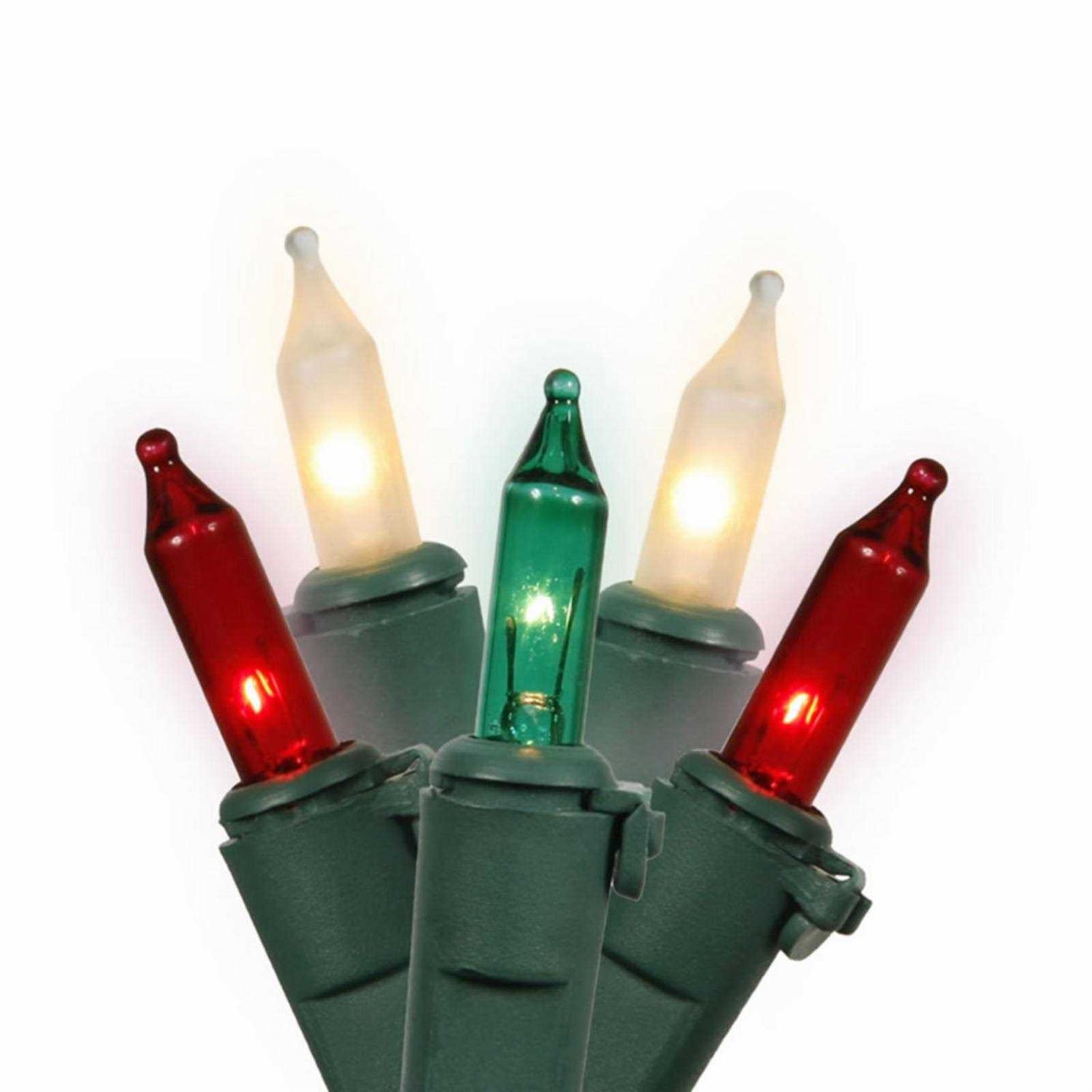Vickerman 100 Red-White-Green Mini-Light on Green Wire - Image 3