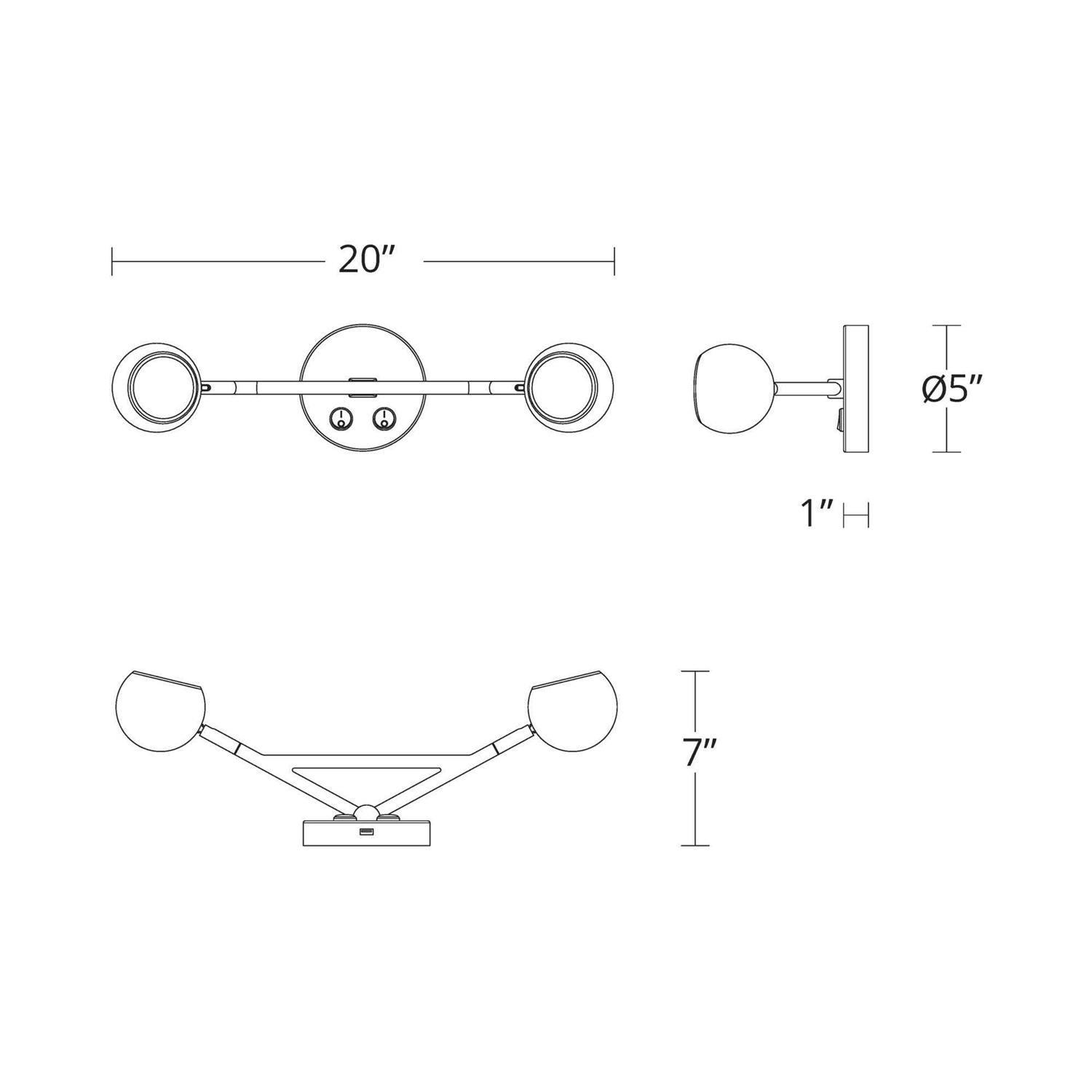 W.A.C. Lighting Duplex LED Bed Task Light BL-67320 - Image 3