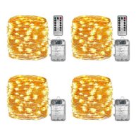 Sterno Home Gl40736 50-Count Battery-Powered LED Fairy String Lights, 65.6-Feet, Remote Included