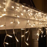 Wintergreen Lighting 70 M5 Warm White Twinkle LED Icicle Lights