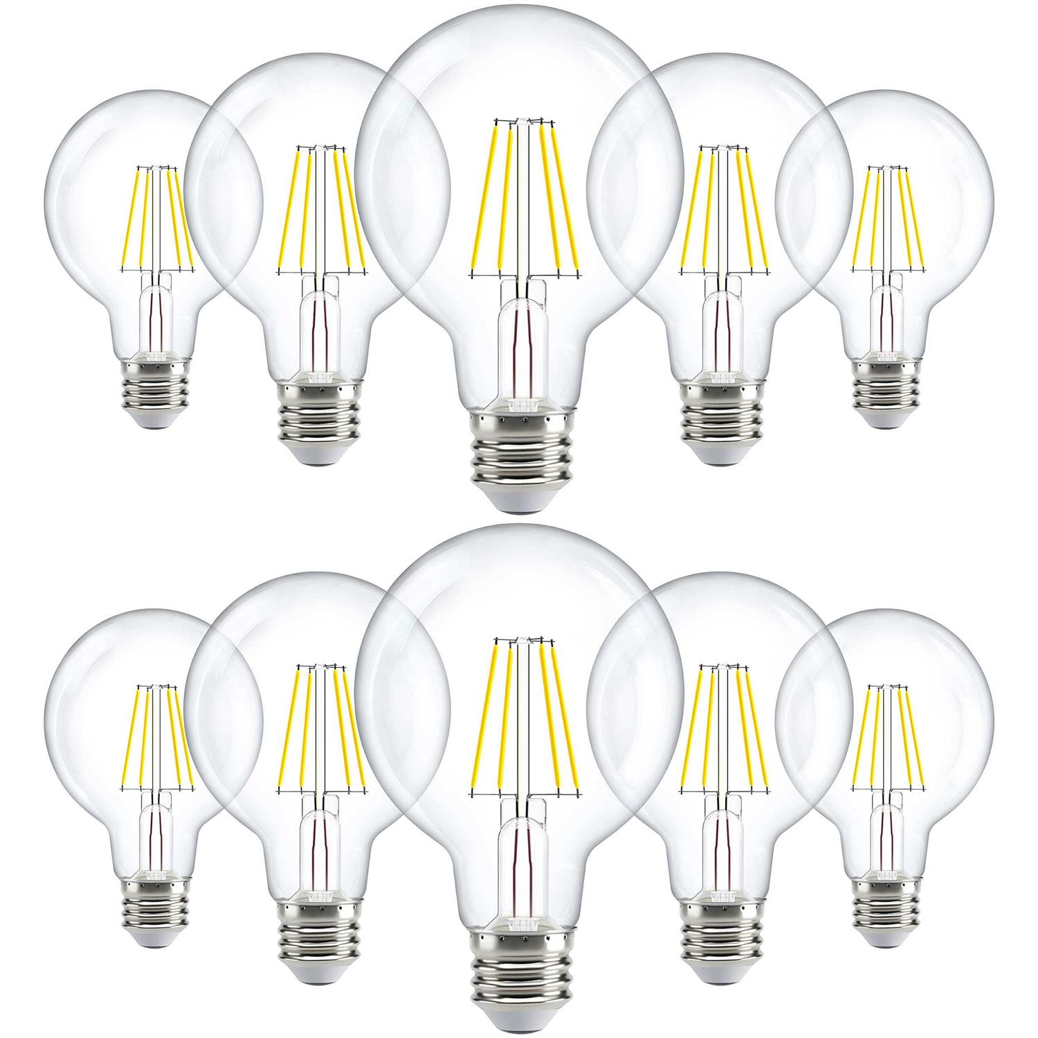 Sunco Lighting Sunco 10 Pack G25 Globe Light Bulbs LED Edison Vanity Light Bulbs for Bathroom