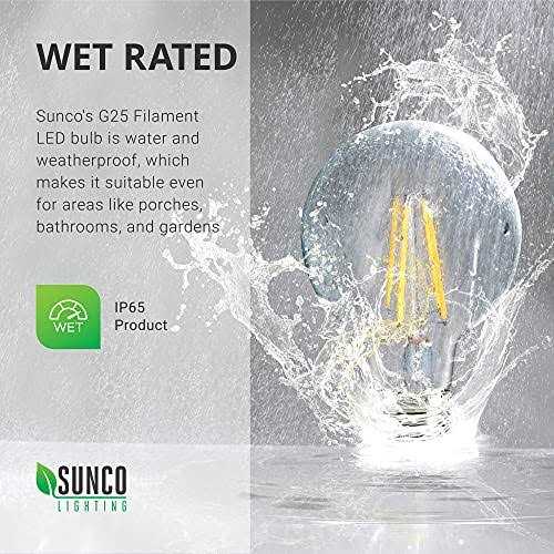 Sunco Lighting Sunco 10 Pack G25 Globe Light Bulbs LED Edison Vanity Light Bulbs for Bathroom - Image 4