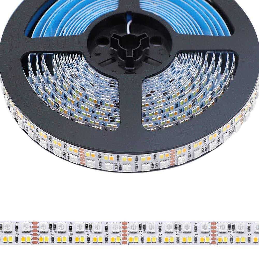 SuperlightingLED brightest rgb+cct flexible led strip lights 270leds/meter 5050 rgb + 2835 warm white daylight white double row super bright r