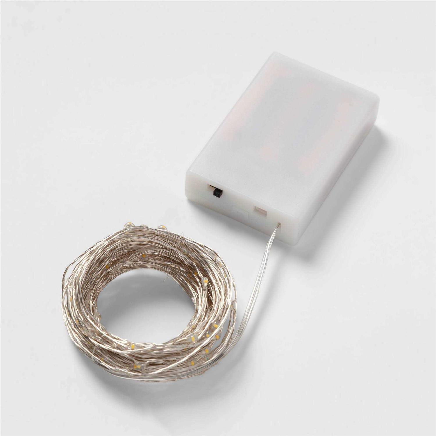 Room Essentials 90ct Extended LED Fairy Light Silver - Image 3