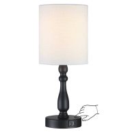 TRUE FINE 3-Way Dimmable Touch Control Small Table Lamp with 2 USB Port