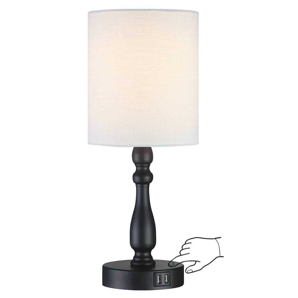 TRUE FINE 3-Way Dimmable Touch Control Small Table Lamp with 2 USB Port - Image 3