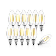 Tenergy LED Candelabra Bulbs Dimmable 4W Warm White Soft White E12 Base Decorative B11/c37 Filament Candle Bulbs