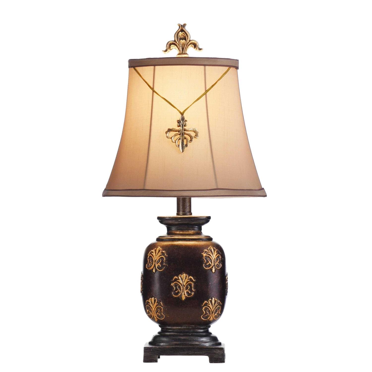 StyleCraft Maximus Mini Accent Table Lamp with Fleur De Lis Pendant - Image 2