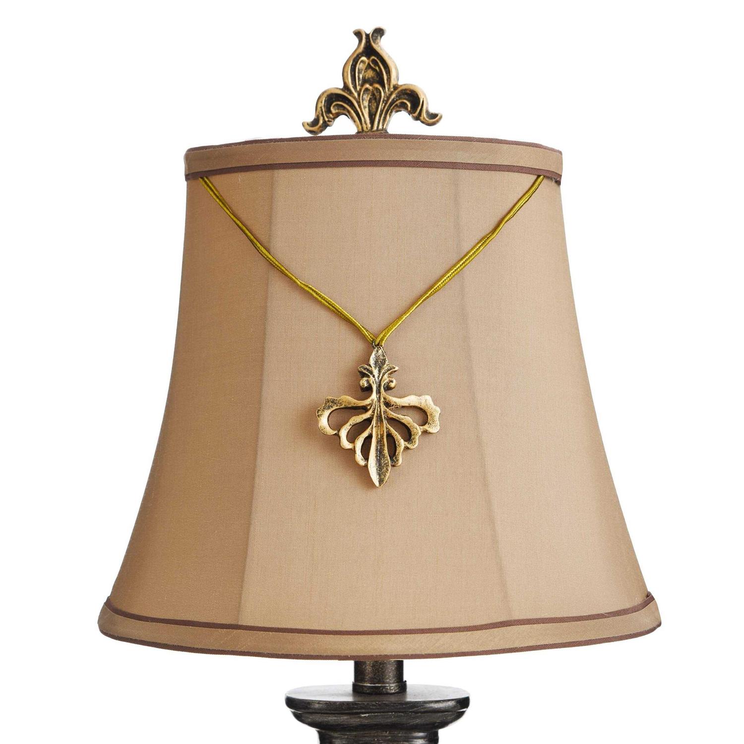 StyleCraft Maximus Mini Accent Table Lamp with Fleur De Lis Pendant - Image 4