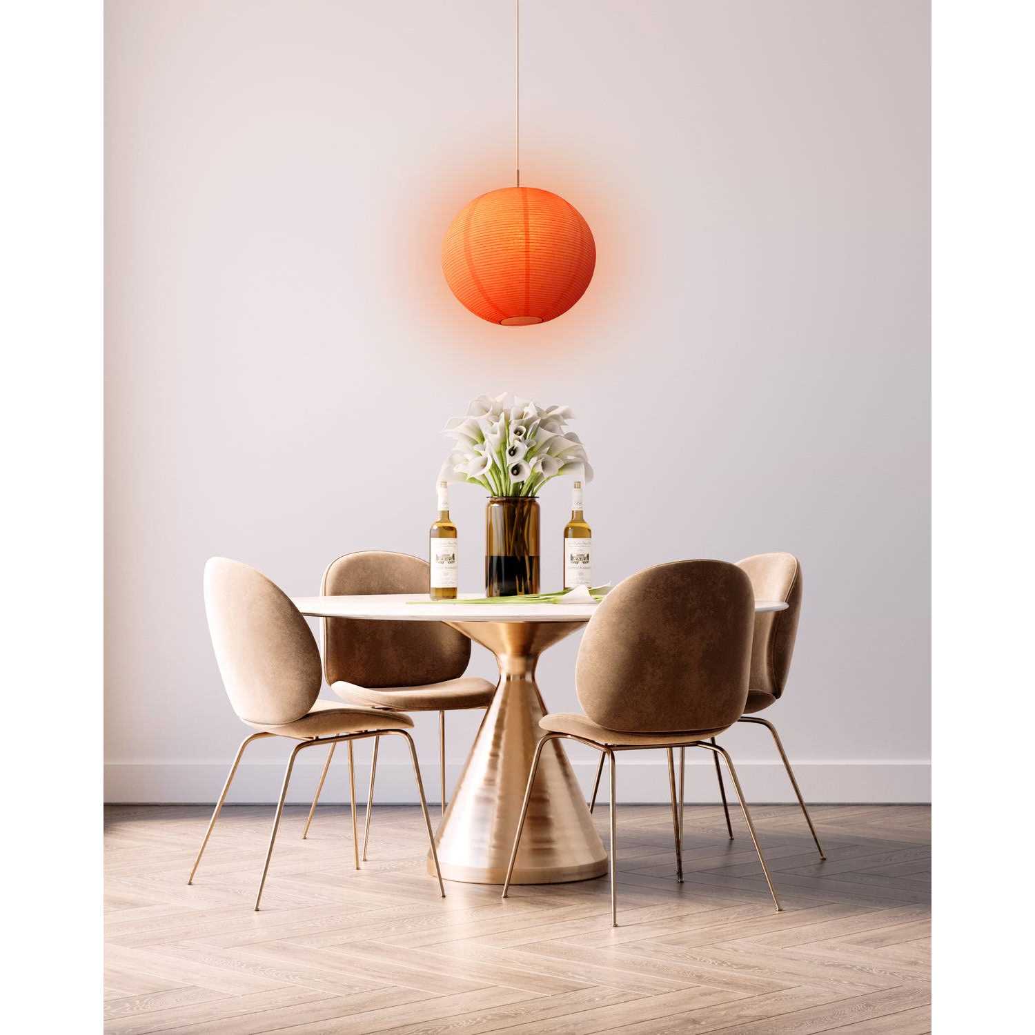 White Fine Line Premium Paper Lantern Pendant Cord Kit - Image 4