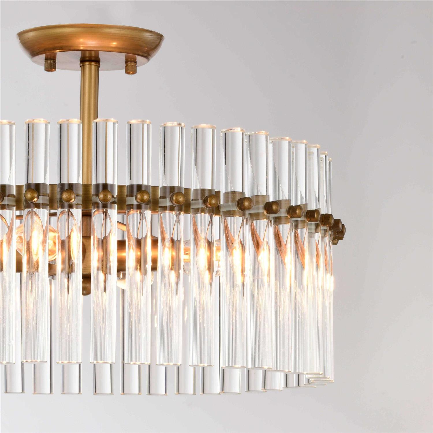 The Lighting Store Casandra 4-light Brushed Brass Crystal Flush Mount - Image 4