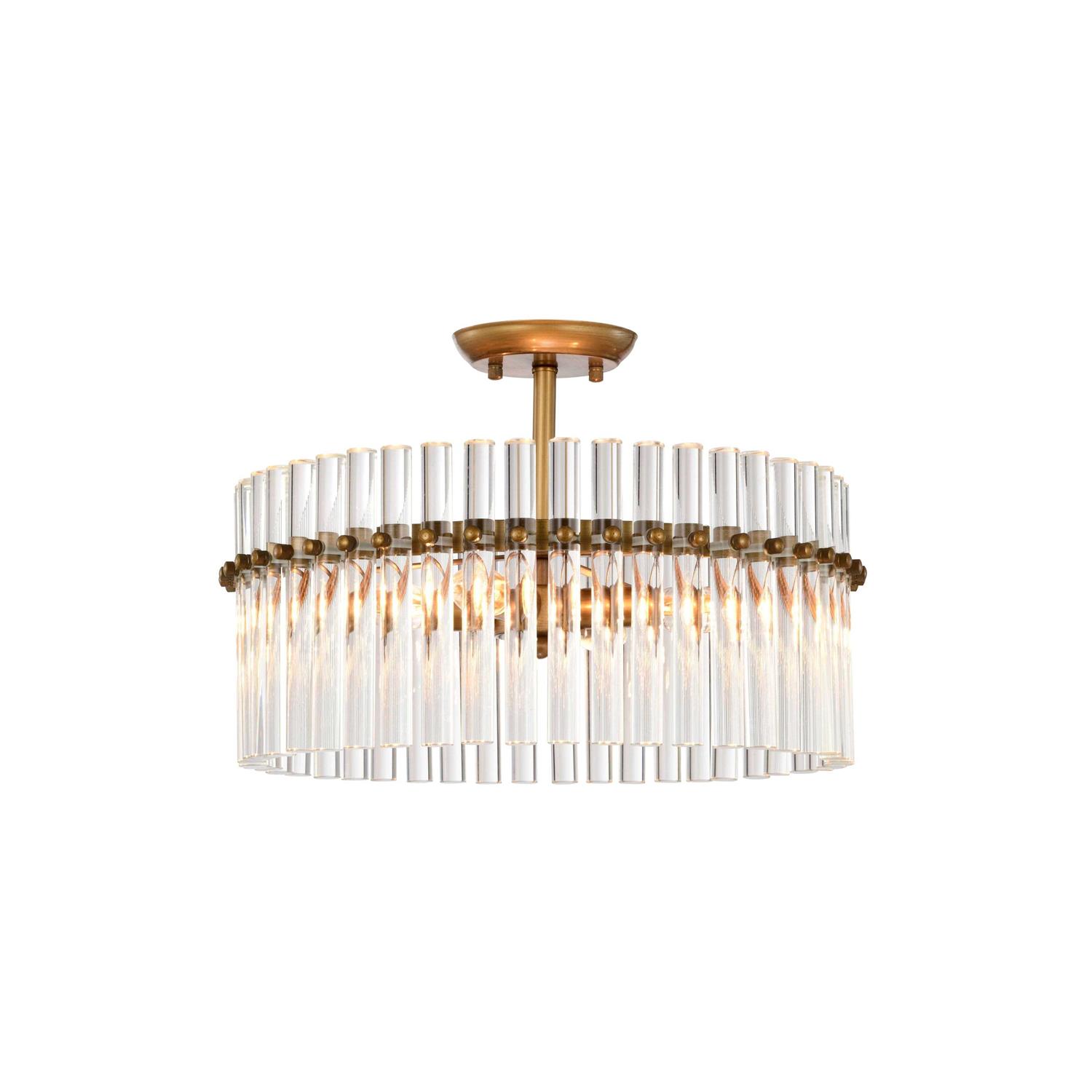 The Lighting Store Casandra 4-light Brushed Brass Crystal Flush Mount - Image 5