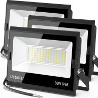 Ustellar 3 Pack 80W Led Flood Lights Outdoor Bright 24000LM Security Lights Outside Lamp IP66 Waterproof 5000k Daylight