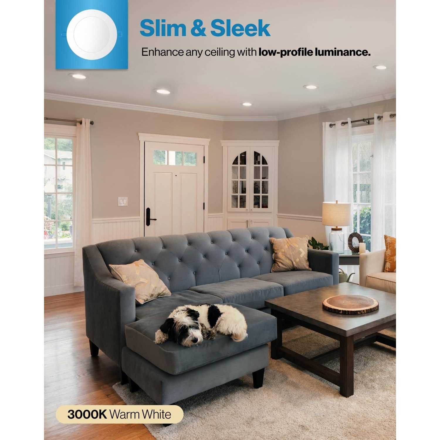 Sunco Lighting Sunco 6 Pack 4 Inch Ultra Thin LED Recessed Ceiling Lights Slim - Image 2