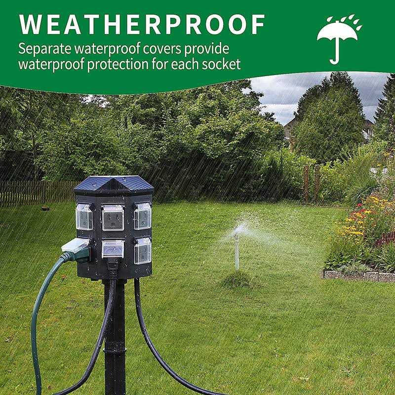 Tiffcofio Outdoor Power Strip Timer Dusk to Dawn Sensor Outdoor Timer For Lights - Image 3