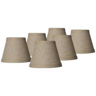 Springcrest Set Empire Lamp Shades Small 3 Top x 5 Bottom x High Candelabra Clip-On Fitting