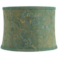 Springcrest Drum Lamp Shade Weiden Green Medium 13 Top x 14 Bottom x 10 High Spider with Replacement Harp and Finial Fitting