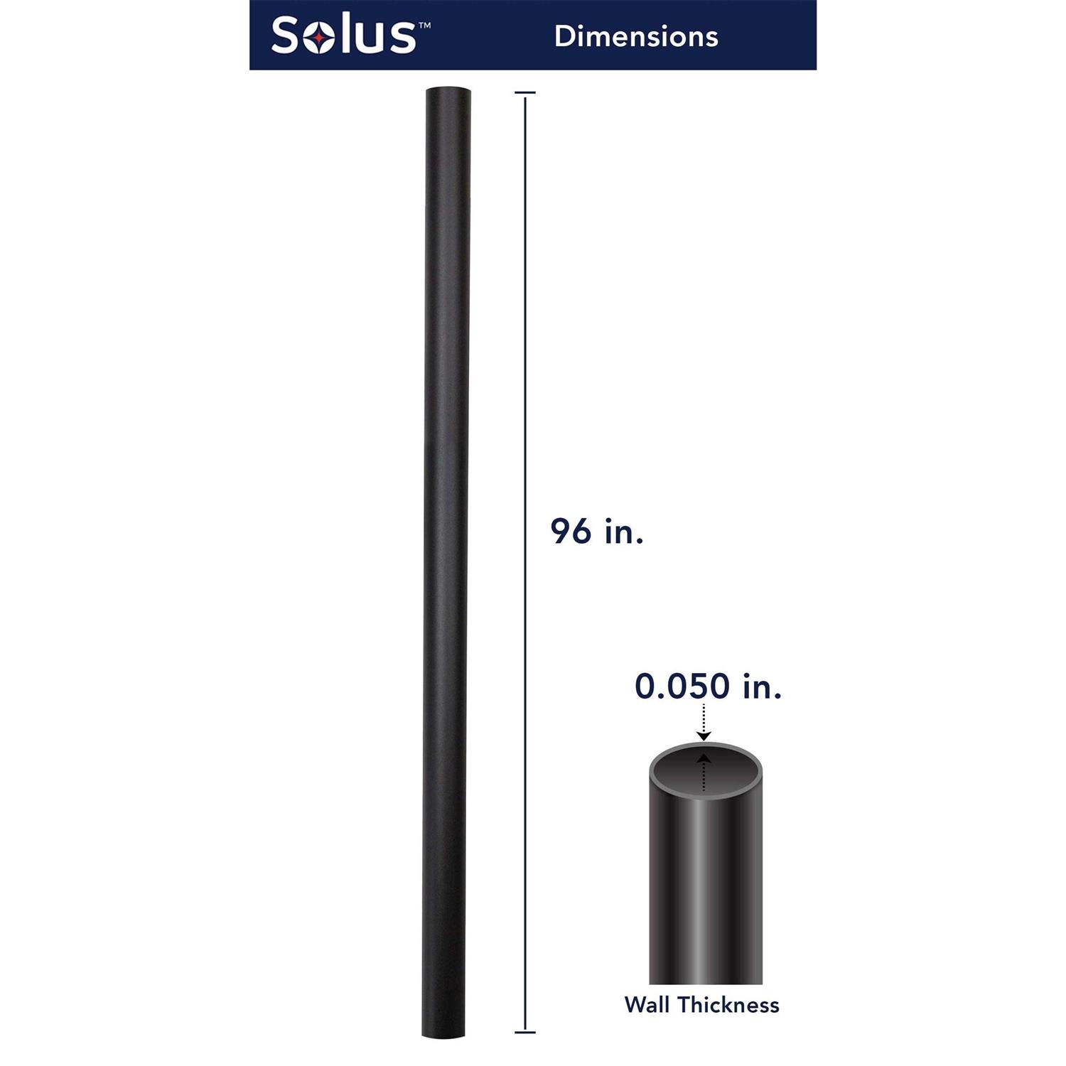 Solus Outdoor Direct Burial Aluminum Lamp Post Fits Most Standard 3 in. Post Top Fixtures Includes Inlet Hole - Image 3