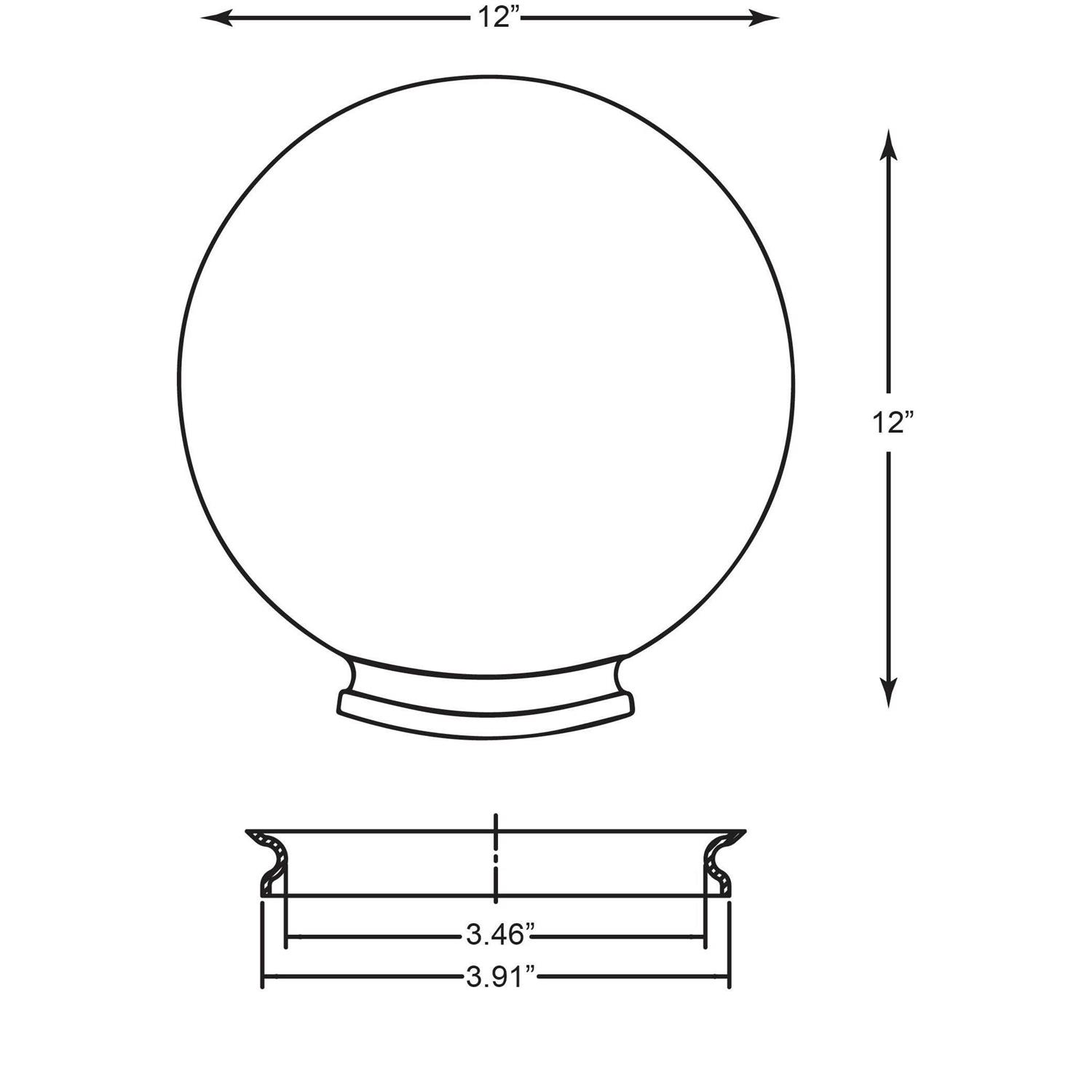 Solus 12 in. Clear Smooth Acrylic Diameter Globe S20012-CL-4F - Image 2