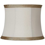 Springcrest Ivory Linen with Taupe Trim Lamp Shade 14x16x12