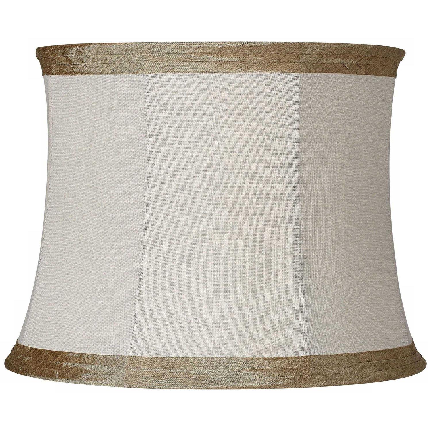 Springcrest Ivory Linen with Taupe Trim Lamp Shade 14x16x12