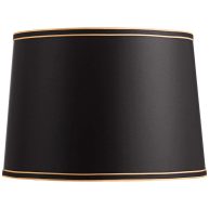 Springcrest Black Lamp Shade with Black and Gold Trim 14x16x11