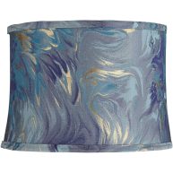 Saba Blue Softback Drum Lamp Shade 13x14x10