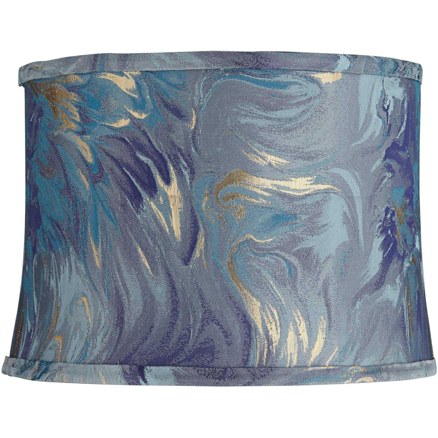 Saba Blue Softback Drum Lamp Shade 13x14x10