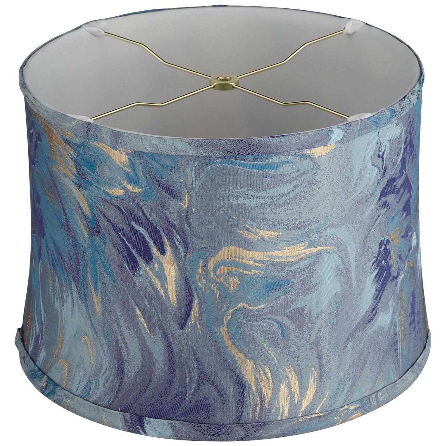 Saba Blue Softback Drum Lamp Shade 13x14x10 - Image 3