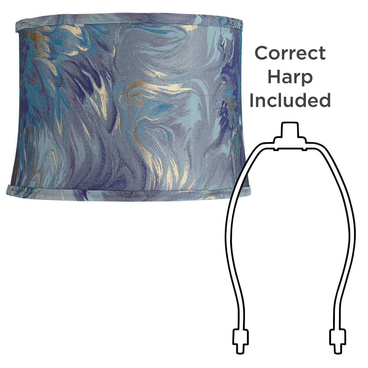 Saba Blue Softback Drum Lamp Shade 13x14x10 - Image 4