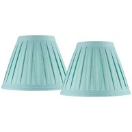 Springcrest Set of 2 Pleated Empire Lamp Shades White Medium 7 inch Top x Bottom x High Spider Harp and Finial Fitting