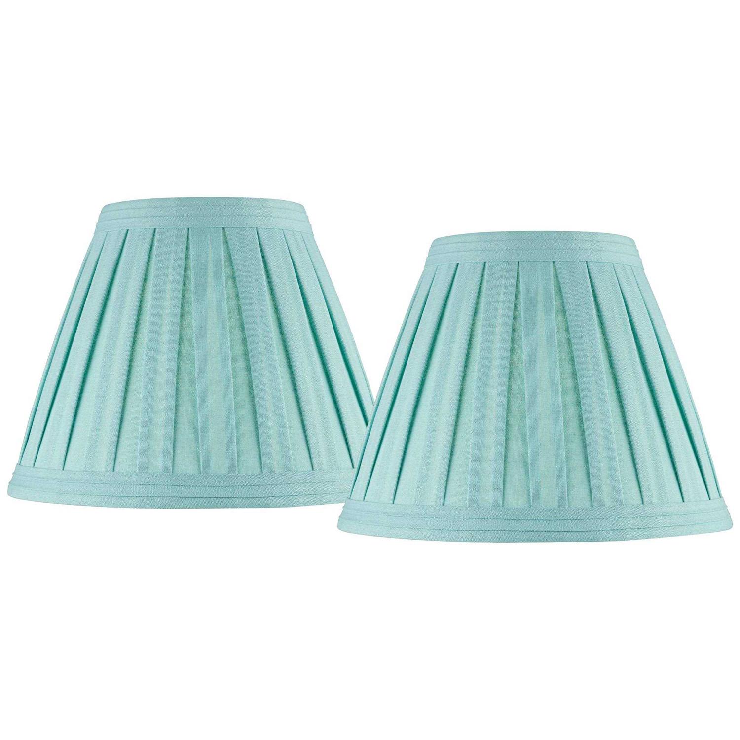 Springcrest Set of 2 Pleated Empire Lamp Shades White Medium 7 inch Top x Bottom x High Spider Harp and Finial Fitting